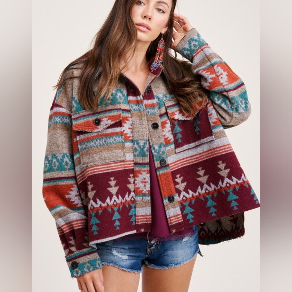 Boho Aztec Rancher Jacket Shacket